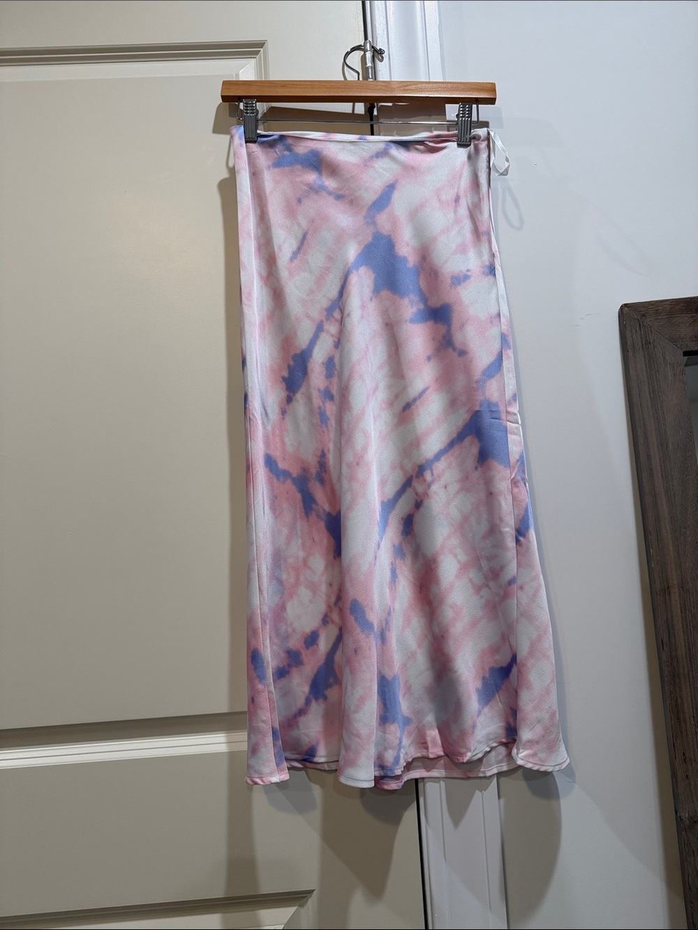 Cotton Candy Pink & Blue Tie-Dye Midi Skirt